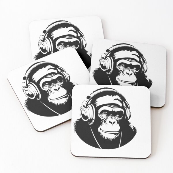Item preview, Cool Chimpanzee DJ with Headphones Music Monkey Design designed and sold by SumeetCreativeArt.