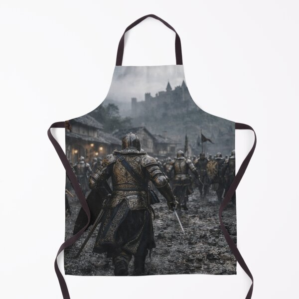 Item preview, Medieval Knights Marching Through Rain Towards Castle designed and sold by NiceArtsPlace.