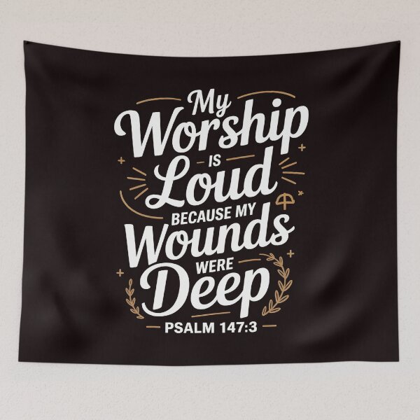 Item preview, My Worship Is Loud Because My Wounds Were Deep Psalm – Christian Worship Psalm 147:3 designed and sold by Redgiant87x.