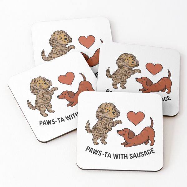 Item preview, Paws-ta with Sausage – Funny Dog Pasta Pun Design designed and sold by aiqdelicia.