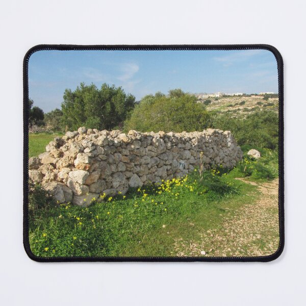 Item preview, Dry Stone Wall Along Rural Countryside Path With Wildflowers and Mediterranean Landscape designed and sold by Nmallia.