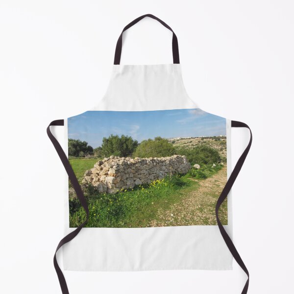 Item preview, Dry Stone Wall Along Rural Countryside Path With Wildflowers and Mediterranean Landscape designed and sold by Nmallia.