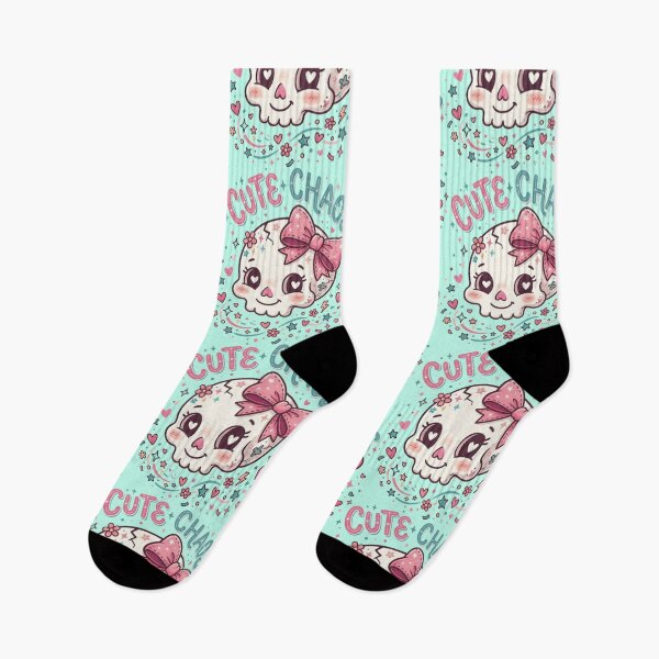 Item preview, Cute chaos skeleton skull with pink bow  designed and sold by DoneAndDusted.