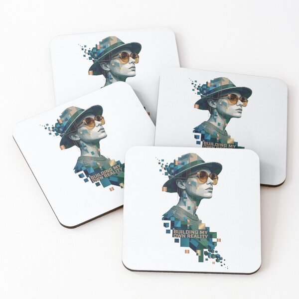 Item preview, Building My Own Reality Geometric Portrait Woman Motivational Art designed and sold by PixelQ.