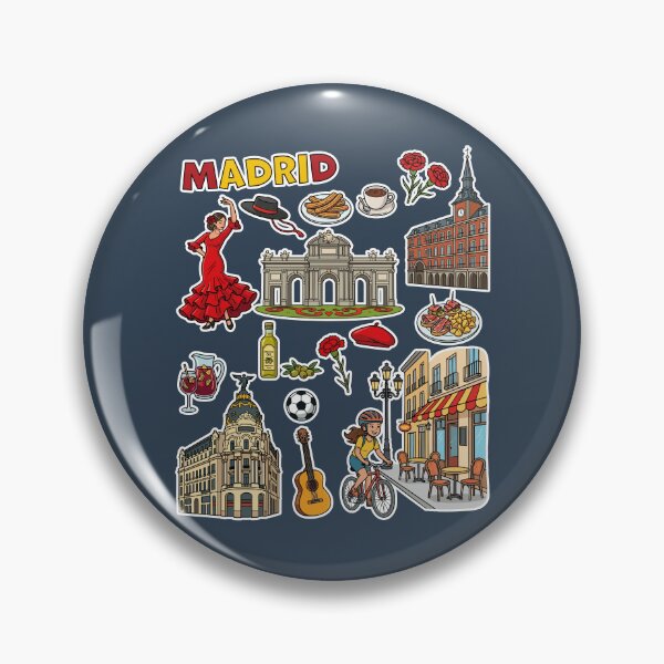Item preview, Madrid Spain Stickers - Iconic Landmarks, Flamenco & Spanish Food Art designed and sold by mashmosh.