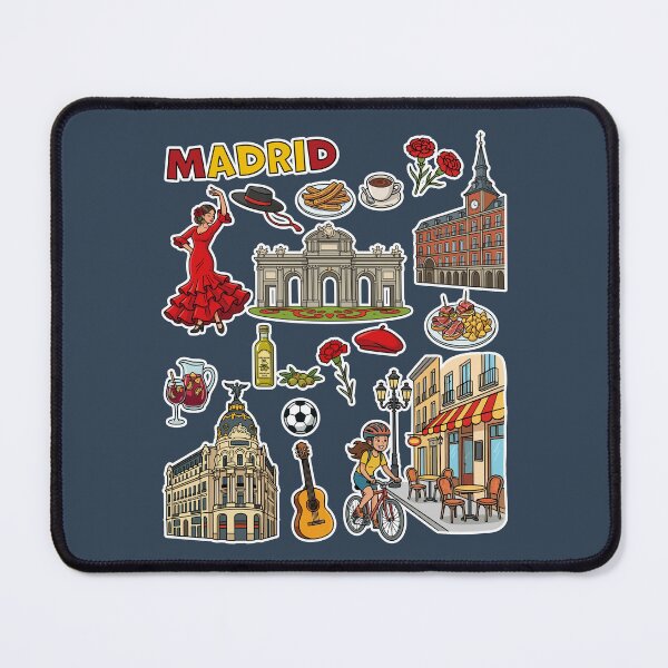 Item preview, Madrid Spain Stickers - Iconic Landmarks, Flamenco & Spanish Food Art designed and sold by mashmosh.