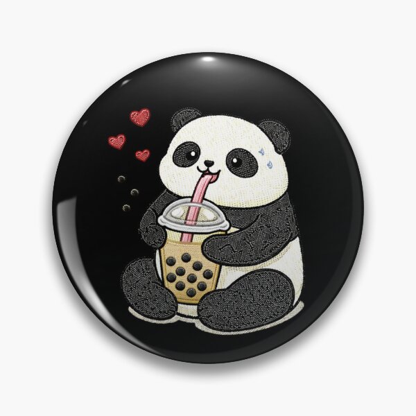 Item preview, Cute Panda Bubble Tea Embroidery Patch – Kawaii Panda Drinking Boba Milk Tea – Happy Boba Lover Animal Design designed and sold by ColorSplash123.