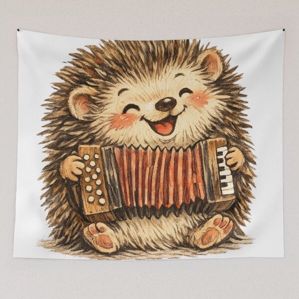 Artikelvorschau, Happy Hedgehog Accordion Player entworfen und verkauft von photoparadise22.