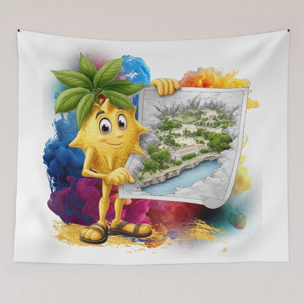 Item preview, Cute Pineapple Character Holding Map | Funny Tropical Fruit Cartoon designed and sold by ChenEngEng.