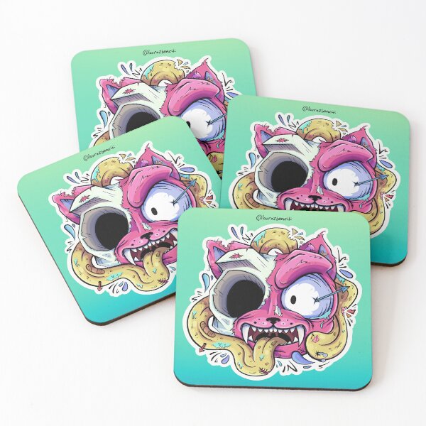 Item preview, GROTESQUE ART STRANGE PINK SKULL CAT | GRAFFITI  designed and sold by Laura Bonetti.
