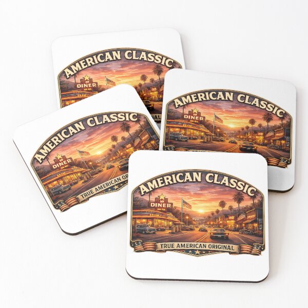 Item preview, American Classic Sunset Diner Street designed and sold by LunaMomoShop.