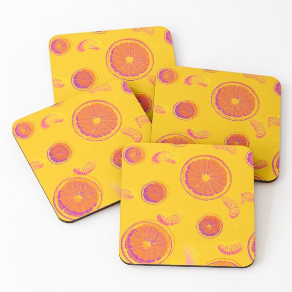 Item preview, Bright Orange Citrus Pattern on Yellow designed and sold by Pryhozha.