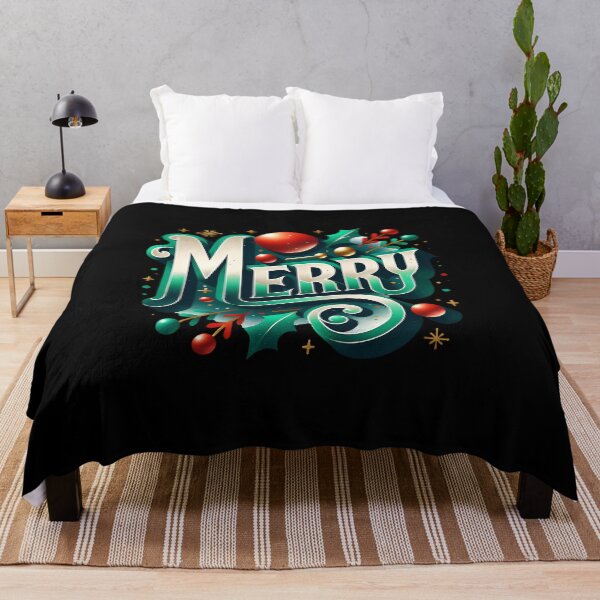 Item preview, Merry Christmas Retro Typography – Varsity Holiday Graphic designed and sold by artedigital99.