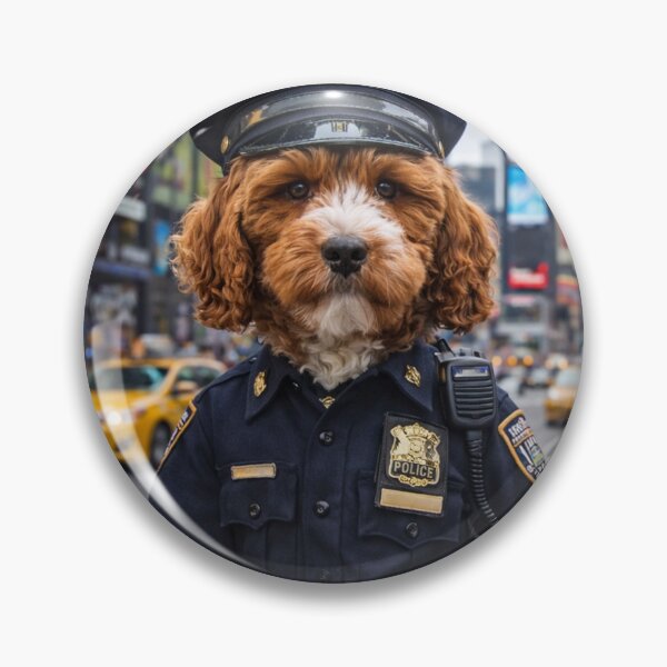 Item preview, Cockapoo Police Officer in Times Square designed and sold by Paul Thompson Photography.