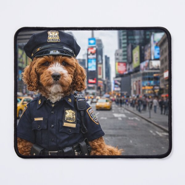Item preview, Cockapoo Police Officer in Times Square designed and sold by Paul Thompson Photography.