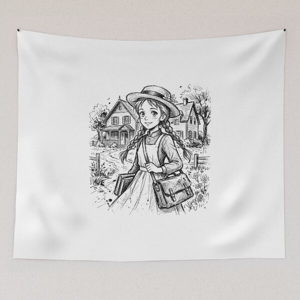 Item preview, Anne Of Green Gables Vintage House Sketch Illustration designed and sold by Fenay Designs.