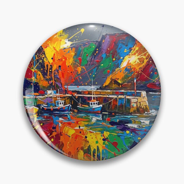 Item preview, - Ballintoy Harbour Abstract Splatter Art – Northern Ireland North Coast designed and sold by Printpix.