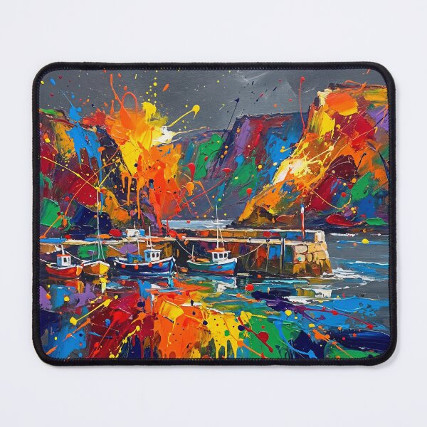 Item preview, - Ballintoy Harbour Abstract Splatter Art – Northern Ireland North Coast designed and sold by Printpix.