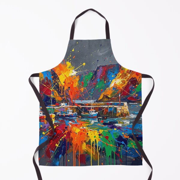 Item preview, - Ballintoy Harbour Abstract Splatter Art – Northern Ireland North Coast designed and sold by Printpix.