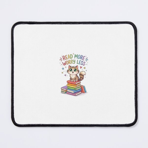 Item preview, Read More Worry Less — Cute Cat on Books, Bookworm Cat Lover Gift designed and sold by Delilahs-Trust.