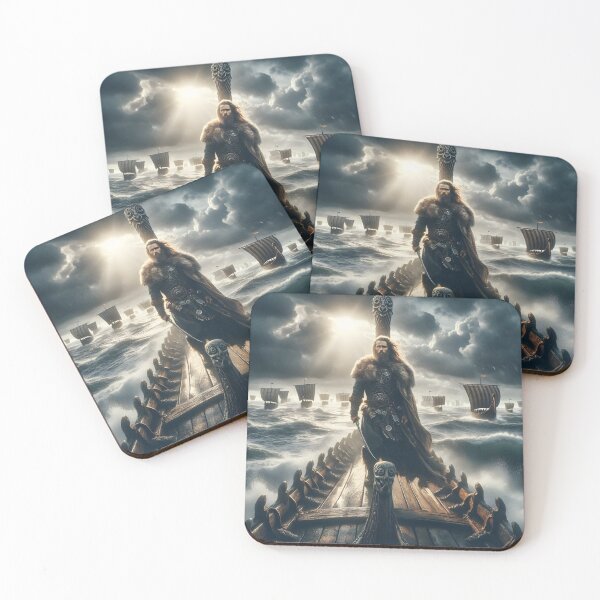 Item preview, Epic Viking Commander Leading Fleet | Norse Fantasy Art designed and sold by MouradStudio.