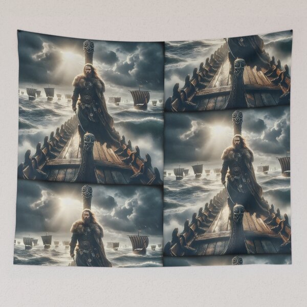 Item preview, Epic Viking Commander Leading Fleet | Norse Fantasy Art designed and sold by MouradStudio.