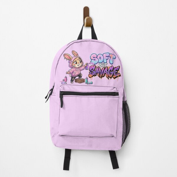 Item preview, Bunny in hoodie says soft but savage designed and sold by DoneAndDusted.