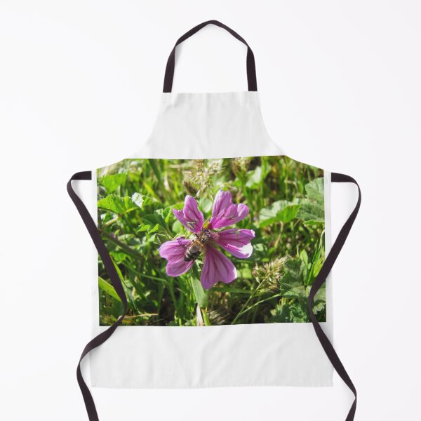 Item preview, Close-Up Of Honeybee Pollinating Pink Wildflower In Sunny Meadow Grass designed and sold by Nmallia.