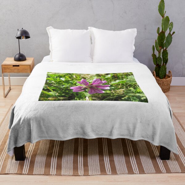 Item preview, Close-Up Of Honeybee Pollinating Pink Wildflower In Sunny Meadow Grass designed and sold by Nmallia.