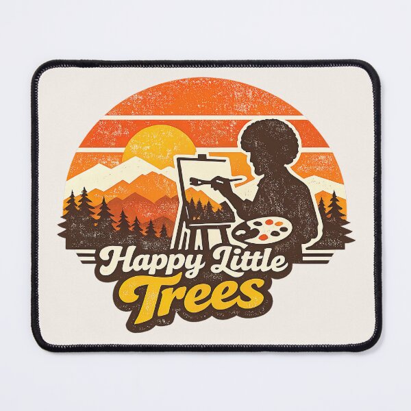 Item preview, Bob Ross Happy Little Trees Retro Poster designed and sold by Retr0Tshirts.