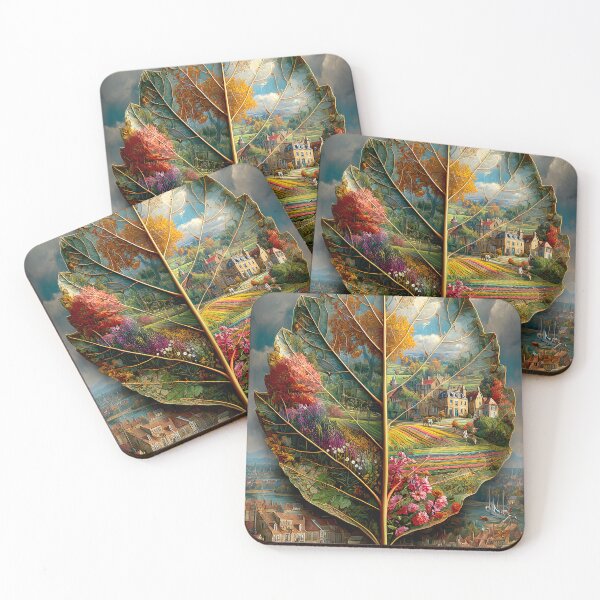 Item preview, Vibrant Leaf with Scenic Landscapes Inside It designed and sold by Artessie.
