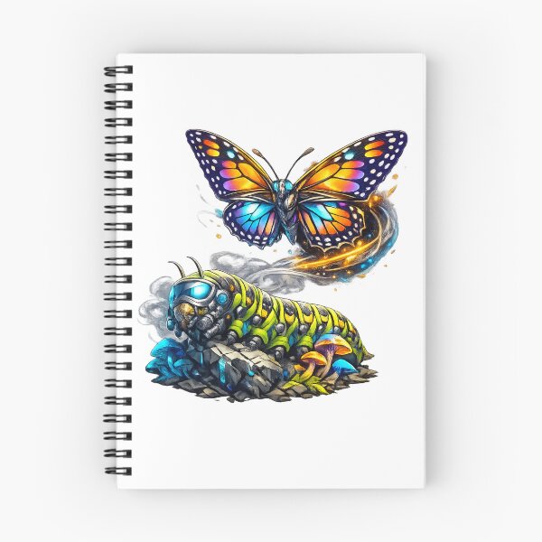 Item preview, Cyber Butterfly Transformation – Futuristic Neon Insect Fantasy Art designed and sold by jerskie_12tribes.