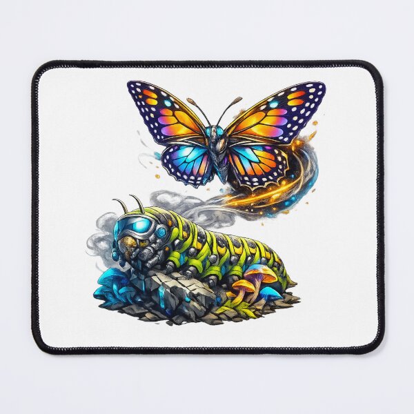 Item preview, Cyber Butterfly Transformation – Futuristic Neon Insect Fantasy Art designed and sold by jerskie_12tribes.