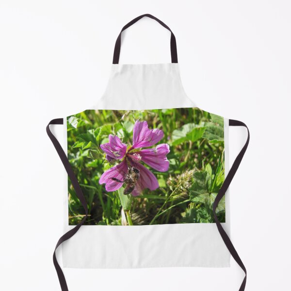 Item preview, Close-Up Of Honeybee Pollinating Pink Wildflower In Sunny Meadow Grass designed and sold by Nmallia.