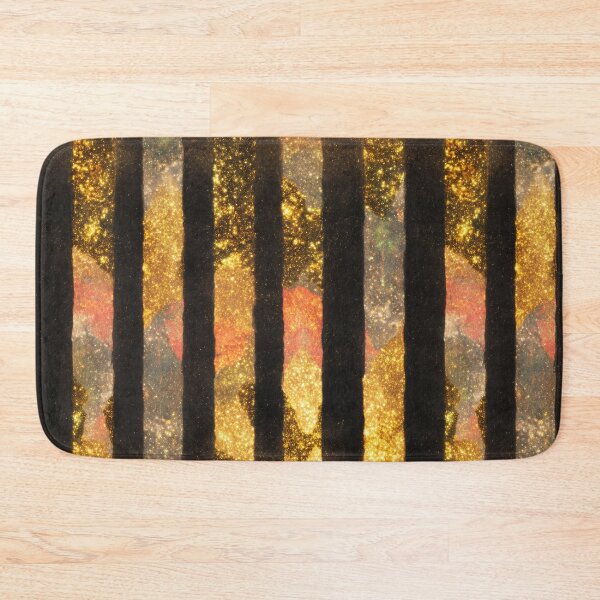 Item preview, Black Gold Vertical Glitter Stripe Pattern  designed and sold by bubblegoth.