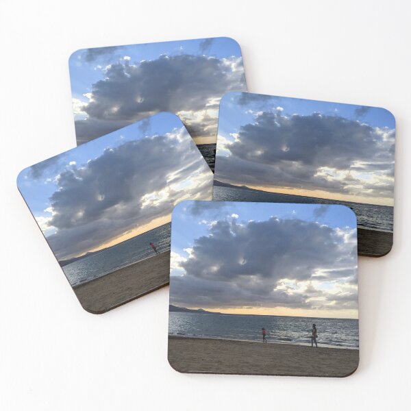 Item preview, Silhouettes on Beach, Dramatic Atlantic Sunset designed and sold by LavaAndLight.