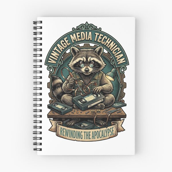 Item preview, Vintage Media Technician Raccoon - Rewinding The Apocalypse VHS designed and sold by Mythic Ink Studio.