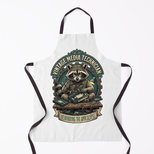 Item preview, Vintage Media Technician Raccoon - Rewinding The Apocalypse VHS designed and sold by Mythic Ink Studio.