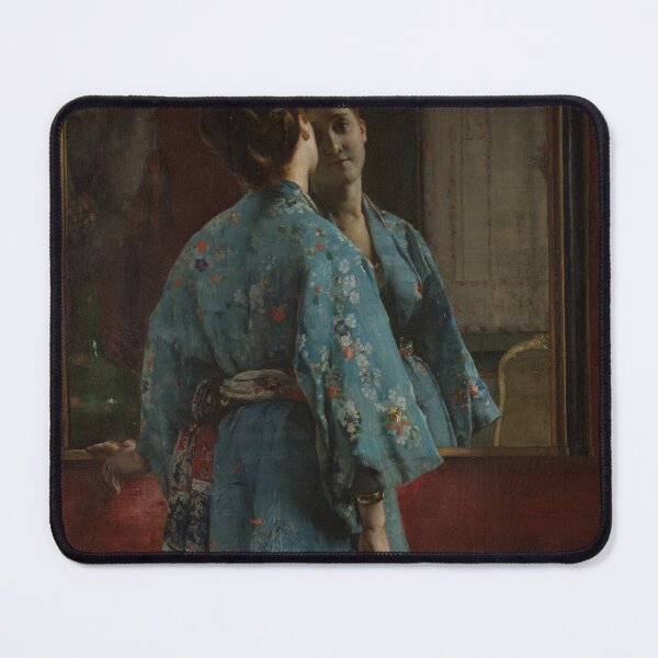 Item preview,  The Japanese Robe Vintage Portrait - Blue Kimono Art by Alfred Stevens designed and sold by Maxi-Decor.