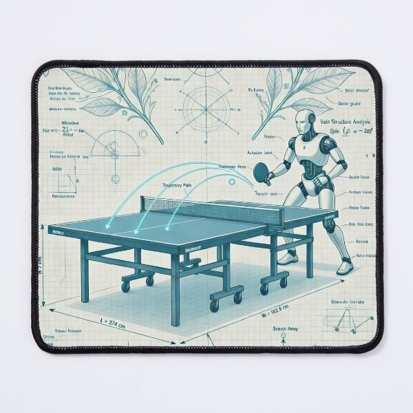 Item preview, Vintage Robot Table Tennis Blueprint – Retro Science of Ping Pong T-Shirt designed and sold by OhMyPingCo.
