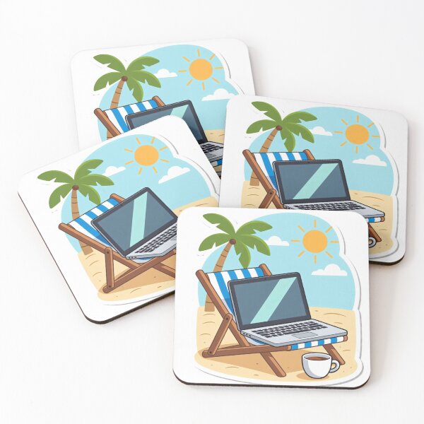 Item preview, Work From Beach Digital Nomad Remote Work Laptop Lifestyle designed and sold by ZYNORAworld.