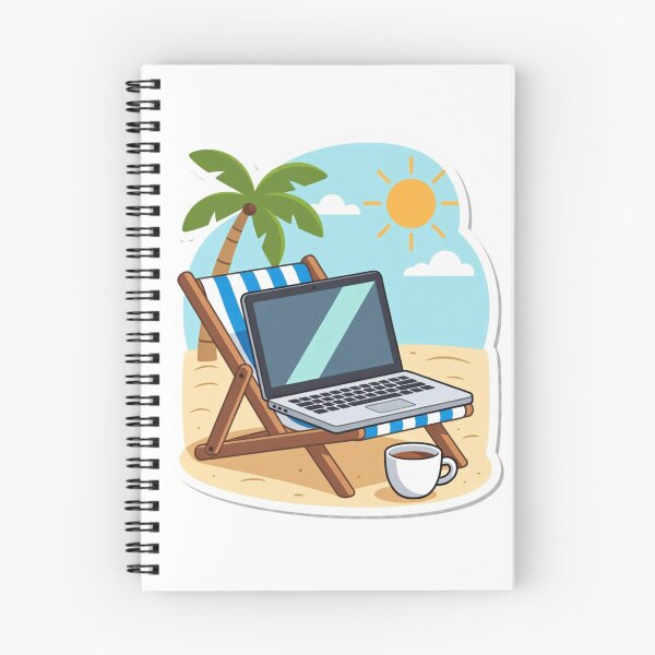 Item preview, Work From Beach Digital Nomad Remote Work Laptop Lifestyle designed and sold by ZYNORAworld.
