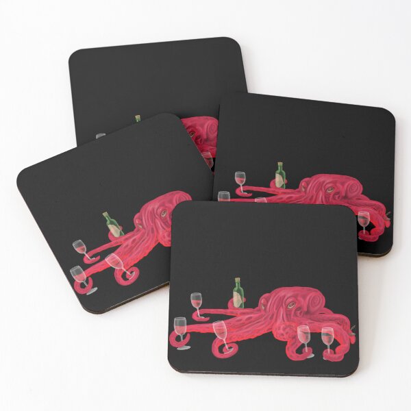 Item preview, Red Octopus Red Wine, handpainted picture designed and sold by AK-Hevonen.