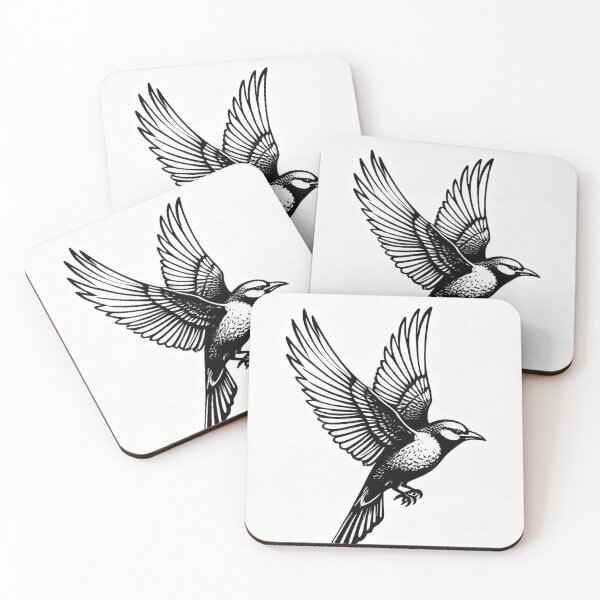 Item preview, Black and white bird flying designed and sold by SlaoVance.