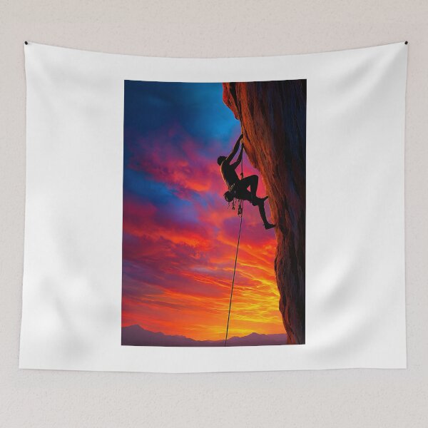 Item preview, Stunning Climber Against a Vibrant Sunset Sky designed and sold by Artessie.