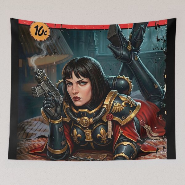 Item preview, Dark Fiction – Pulp Fiction x Warhammer 40k Mashup Tee designed and sold by BravenBold.