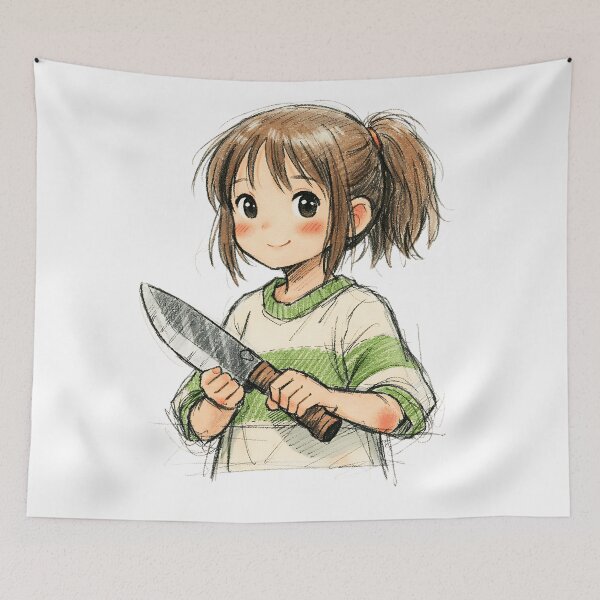 Item preview, Chihiro with Rustic Knife designed and sold by LIS AND MELIVERSO.