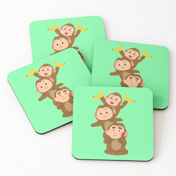 Item preview, Playful Swinging Monkeys - Cute Best Friends & Jungle Adventure Illustration designed and sold by Yasmine Mohammed.
