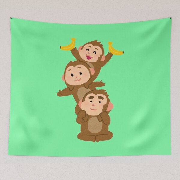Item preview, Playful Swinging Monkeys - Cute Best Friends & Jungle Adventure Illustration designed and sold by Yasmine Mohammed.