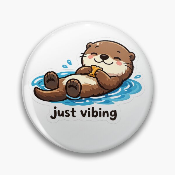 Item preview, Just Vibing Cute Otter Meme Sticker designed and sold by MyCreatureArt.